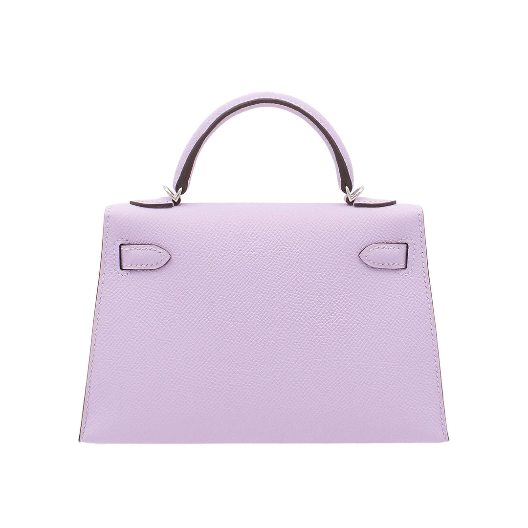 HERMÈS Mini Kelly Doll Guimauve Epsom Palladium Hardware (PHW) Stempel K
