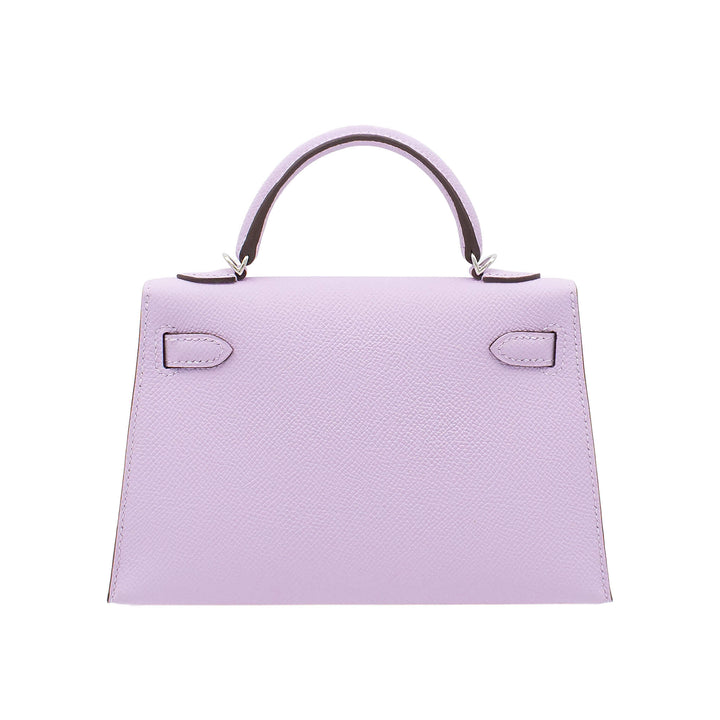 HERMÈS Mini Kelly Doll Guimauve Epsom Palladium Hardware (PHW) Stempel K