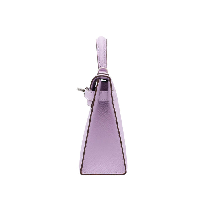 HERMÈS Mini Kelly Doll Guimauve Epsom Palladium Hardware (PHW) Stempel K