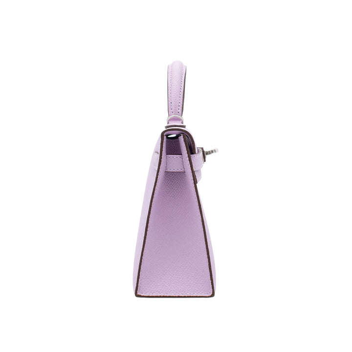 HERMÈS Mini Kelly Doll Guimauve Epsom Palladium Hardware (PHW) Stempel K