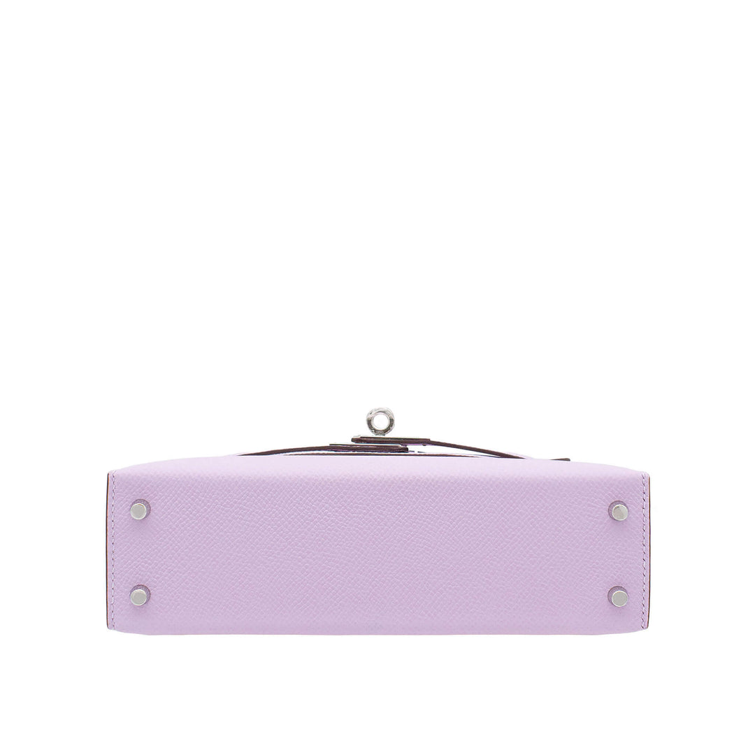 HERMÈS Mini Kelly Doll Guimauve Epsom Palladium Hardware (PHW) Stempel K