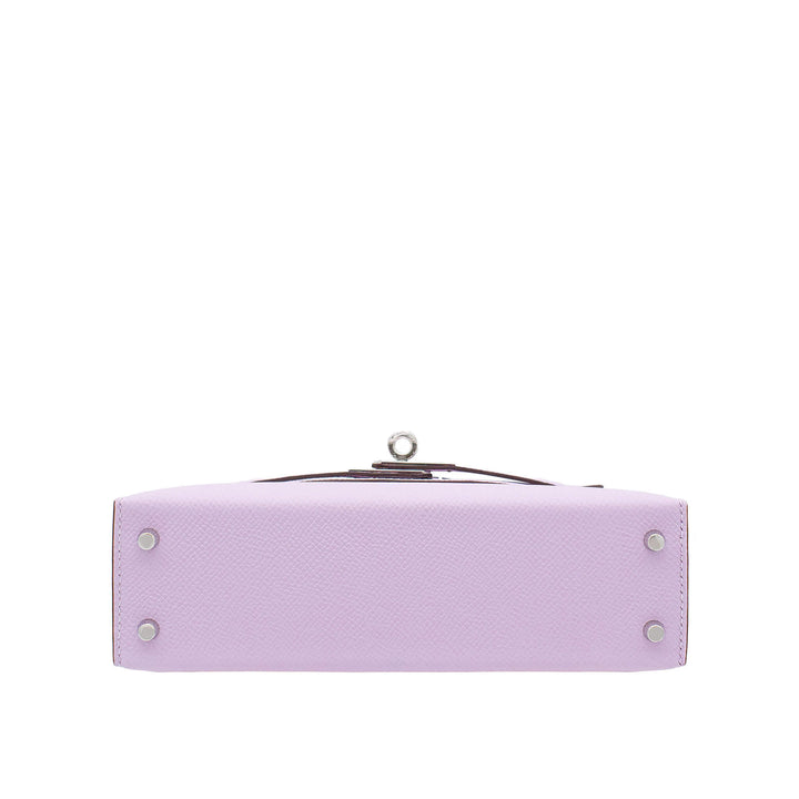 HERMÈS Mini Kelly Doll Guimauve Epsom Palladium Hardware (PHW) Stempel K