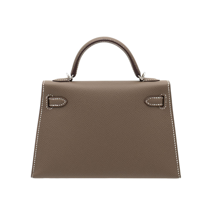 HERMES エルメス ミニケリー ドゥ エトゥープ エプソン シルバー金具 G刻印 - GINZA CELIA