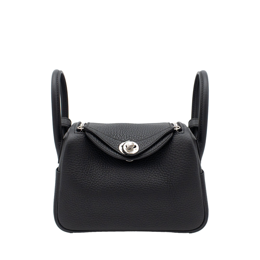 HERMES エルメス リンディミニ ブラック トリヨンクレマンス シルバー金具 G刻印 - GINZA CELIA