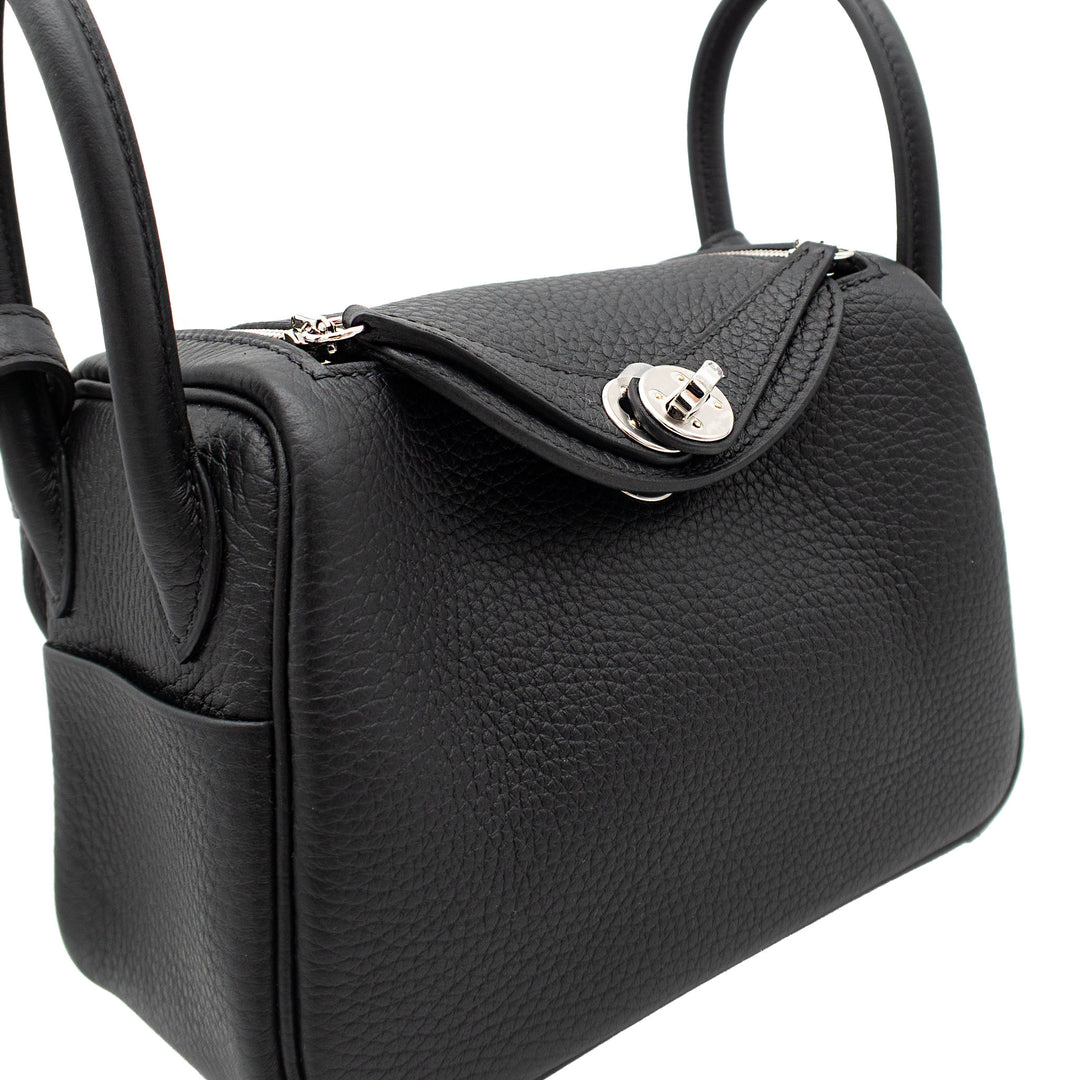 HERMES エルメス リンディミニ ブラック トリヨンクレマンス シルバー金具 G刻印 - GINZA CELIA