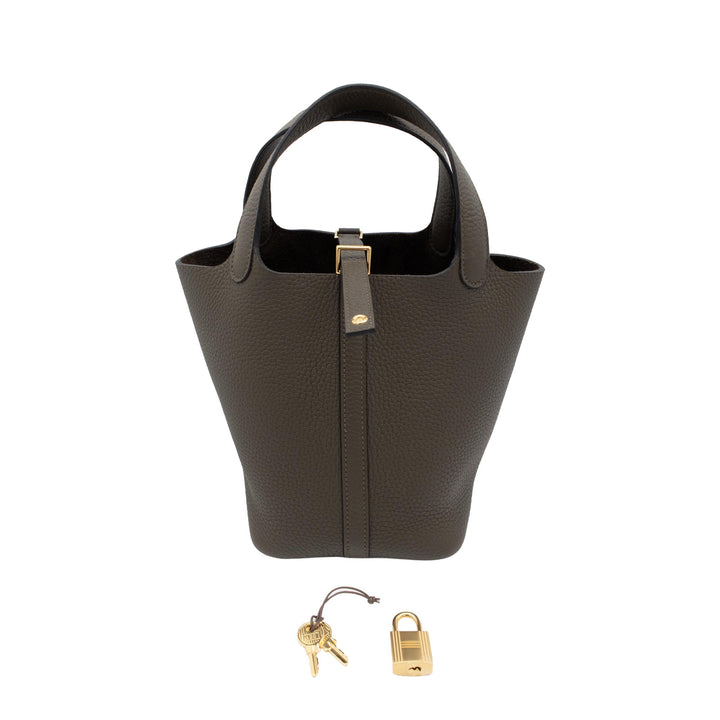 HERMÈS Picotin Lock18 Vert Loden Clemence PHW Stamp G