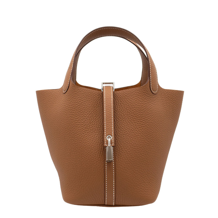 HERMES エルメス ピコタンロック18 ゴールド トリヨンクレマンス シルバー金具 G刻印 - GINZA CELIA