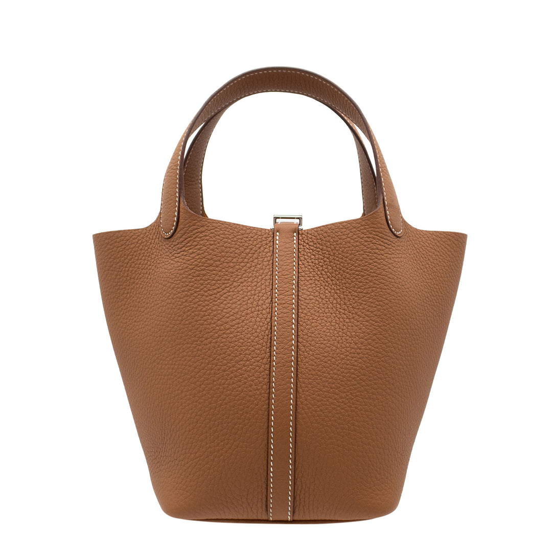 HERMES エルメス ピコタンロック18 ゴールド トリヨンクレマンス シルバー金具 G刻印 - GINZA CELIA