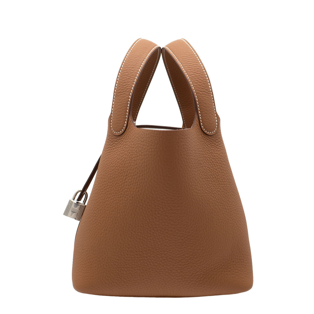 HERMES エルメス ピコタンロック18 ゴールド トリヨンクレマンス シルバー金具 G刻印 - GINZA CELIA