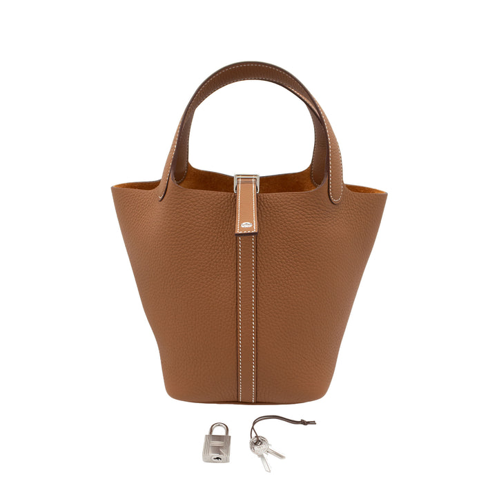 HERMES エルメス ピコタンロック18 ゴールド トリヨンクレマンス シルバー金具 G刻印 - GINZA CELIA