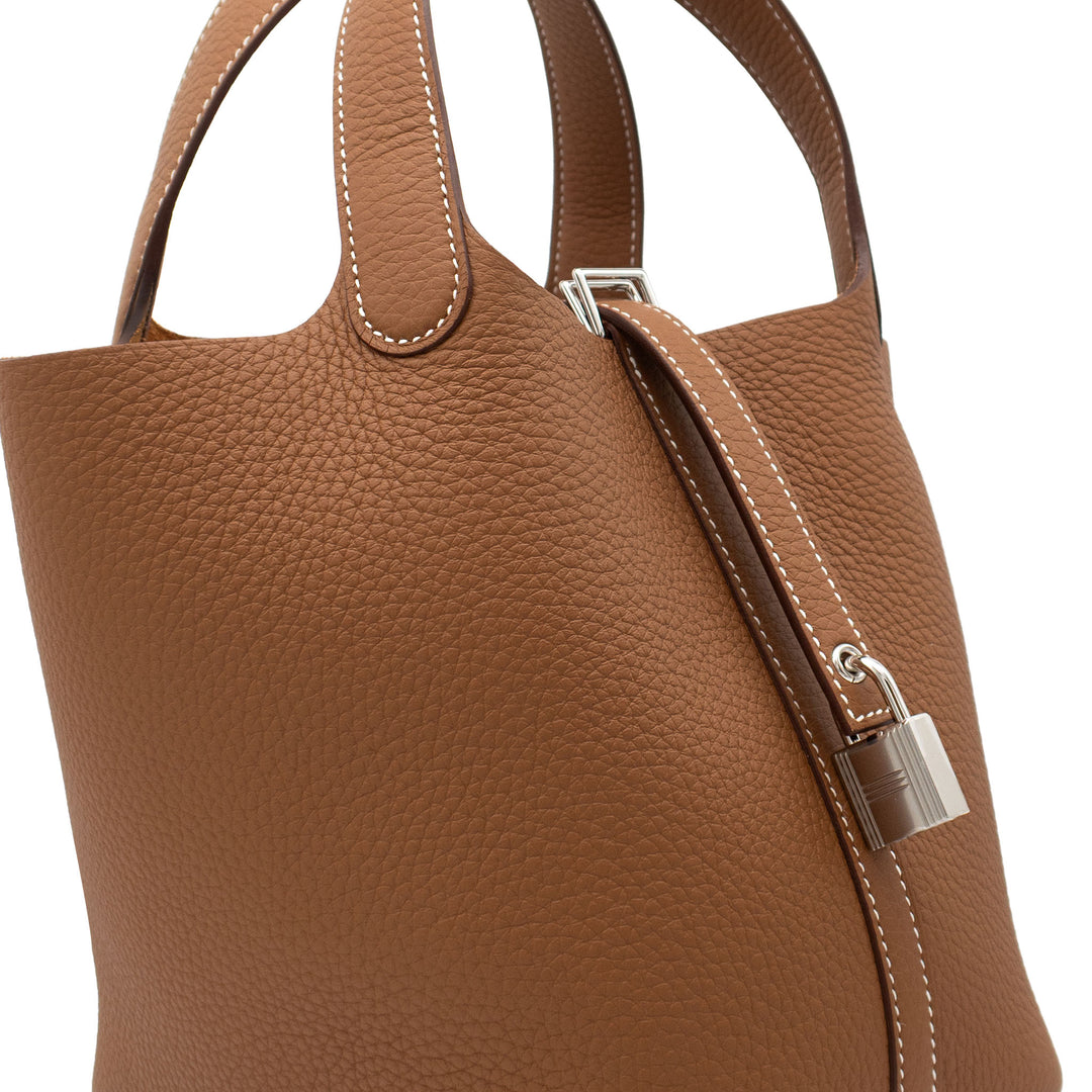 HERMES エルメス ピコタンロック18 ゴールド トリヨンクレマンス シルバー金具 G刻印 - GINZA CELIA