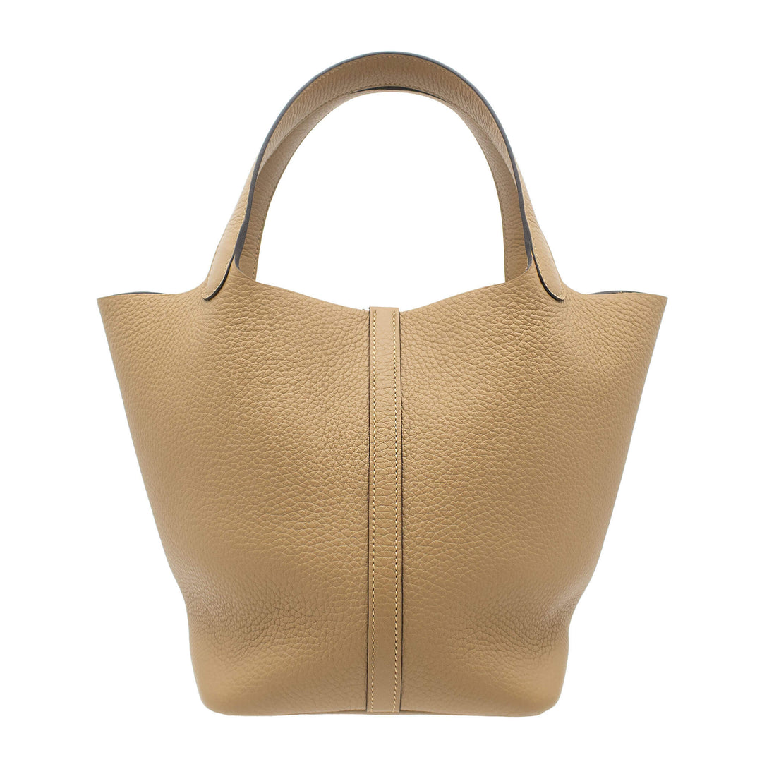 HERMÈS Picotin Lock22 Dune Clemence PHW Stamp G