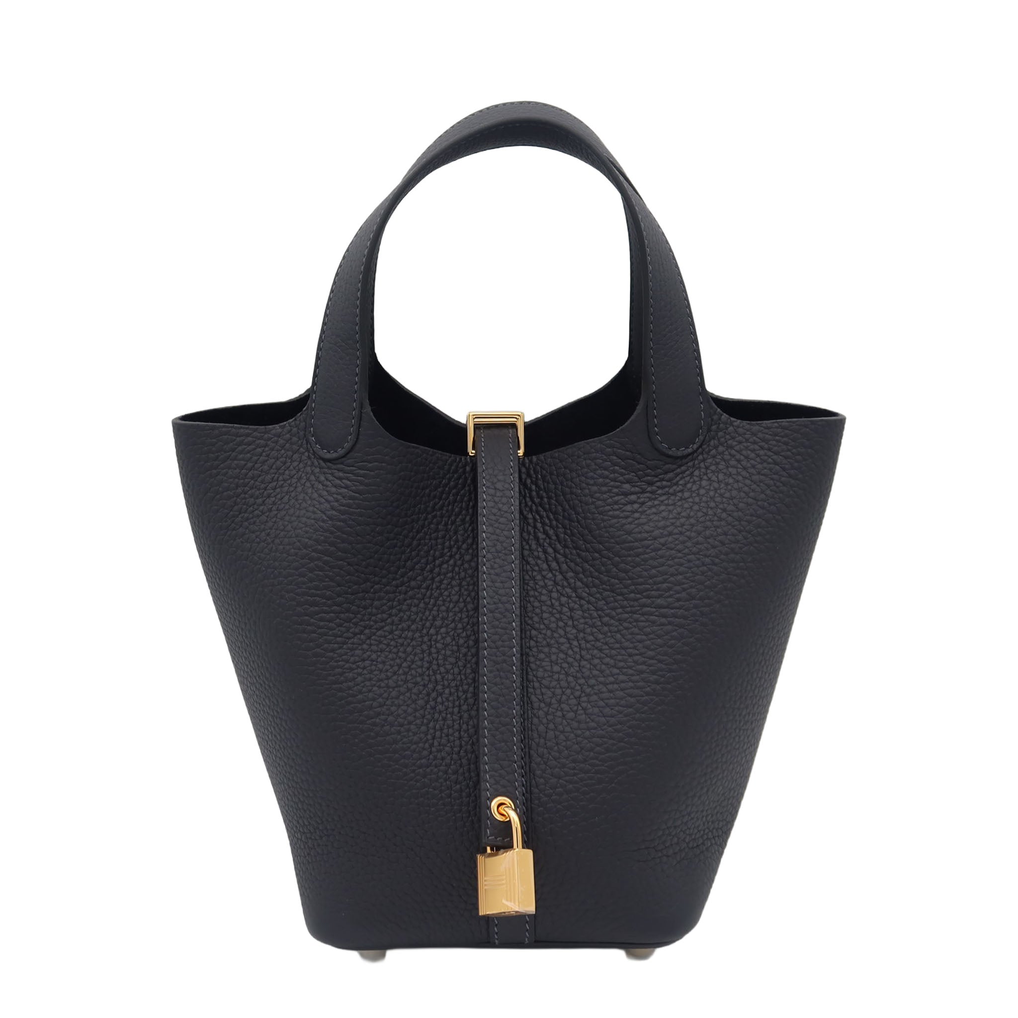 HERMES Picotin Lock ハンドバッグ ブラックY Picotin Lock 18 Black Taurillon Clemence Leather Strap with Gold