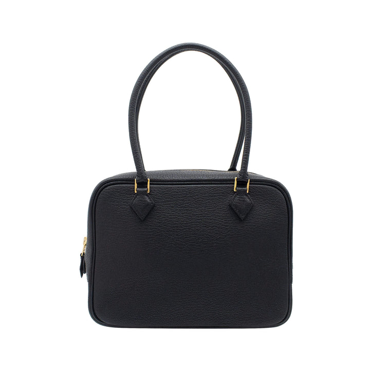 HERMÈS Plume Mini Black Chevre Mysore Gold Hardware (GHW) Stamp K