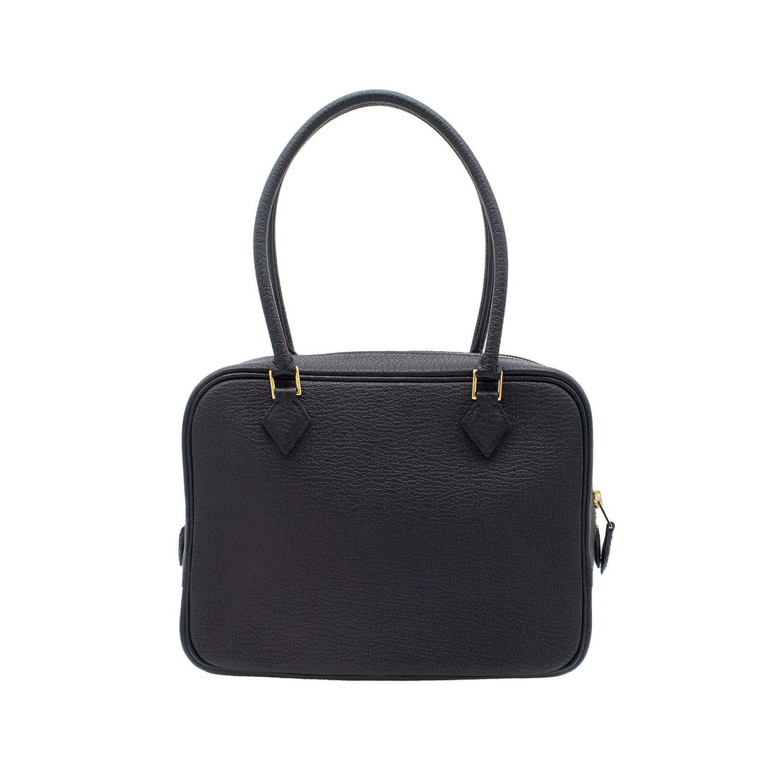 HERMÈS Plume Mini Black Chevre Mysore Gold Hardware (GHW) Stamp K
