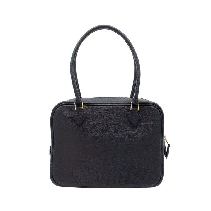 HERMÈS Plume Mini Black Chevre Mysore Gold Hardware (GHW) Stamp K