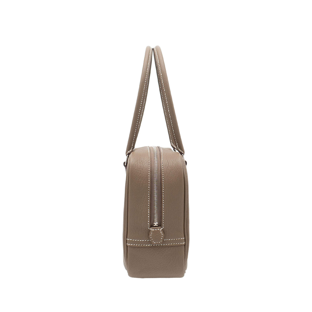 HERMES エルメス プリュム ミニ エトゥープ シェーブルミゾール シルバー金具 K刻印 - GINZA CELIA