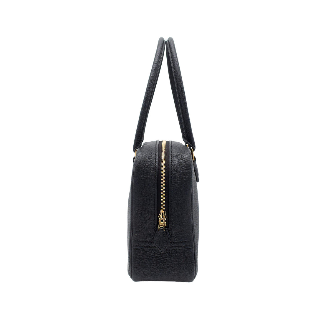 HERMÈS Plume Mini Black Chevre Mysore Gold Hardware (GHW) Stamp K