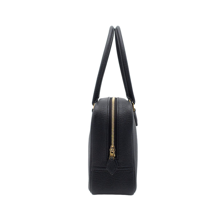 HERMÈS Plume Mini Black Chevre Mysore Gold Hardware (GHW) Stamp K