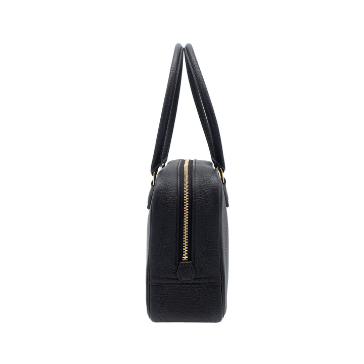 HERMÈS Plume Mini Black Chevre Mysore Gold Hardware (GHW) Stamp K