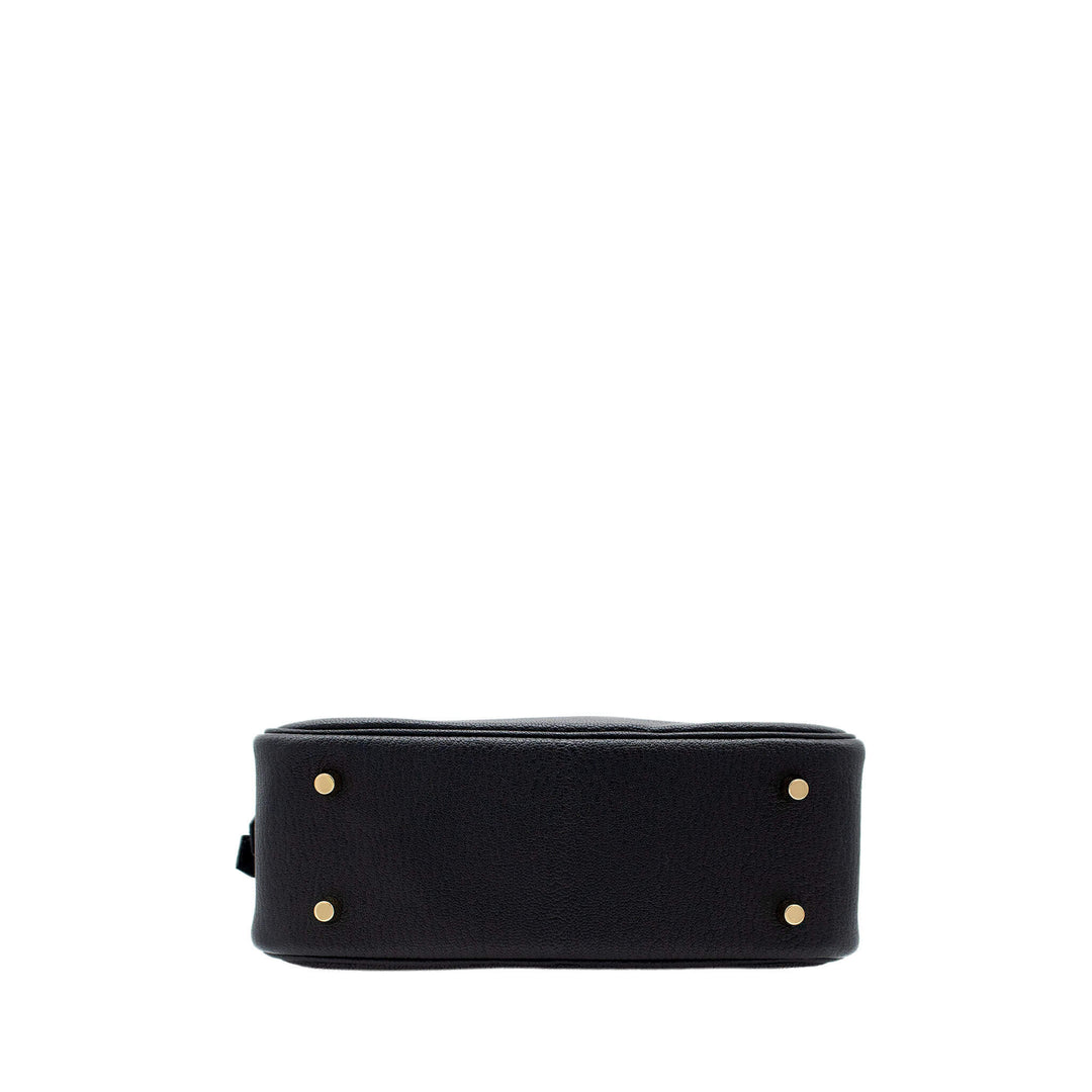 HERMÈS Plume Mini Black Chevre Mysore Gold Hardware (GHW) Stamp K