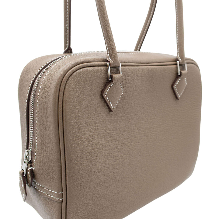 HERMES エルメス プリュム ミニ エトゥープ シェーブルミゾール シルバー金具 K刻印 - GINZA CELIA