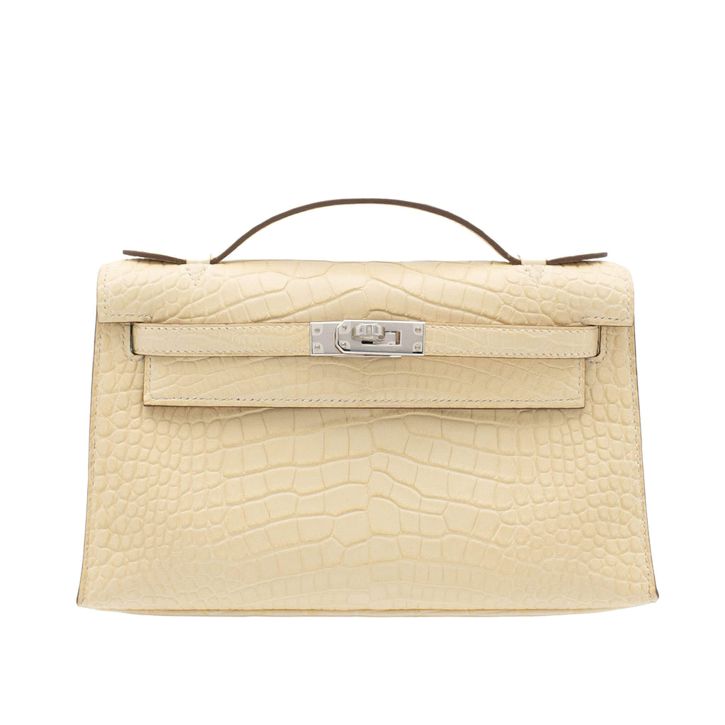HERMES エルメス ポシェットケリー バニラ アリゲーターマット