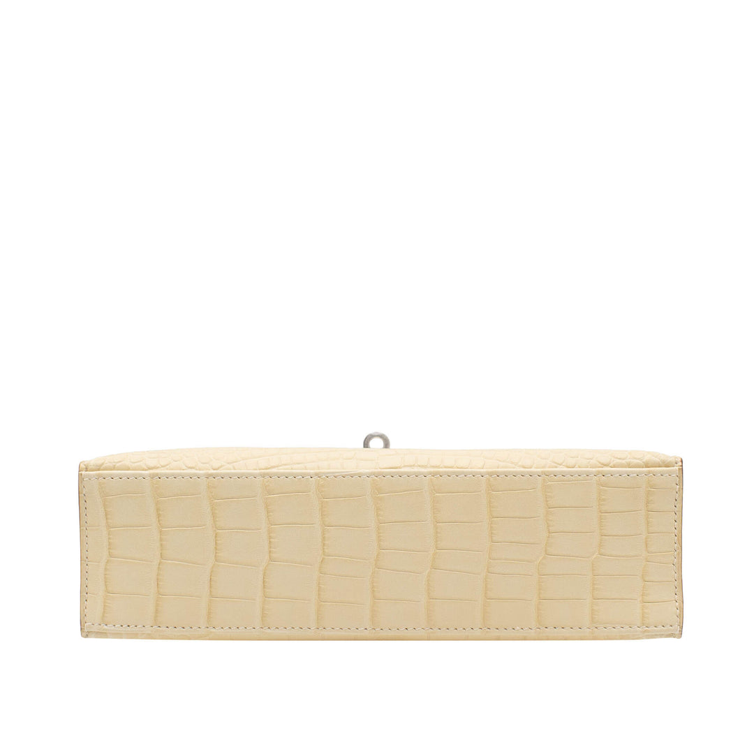HERMÈS Kelly Pochette Vanille Alligator Matte Palladium Hardware (PHW) Stamp K