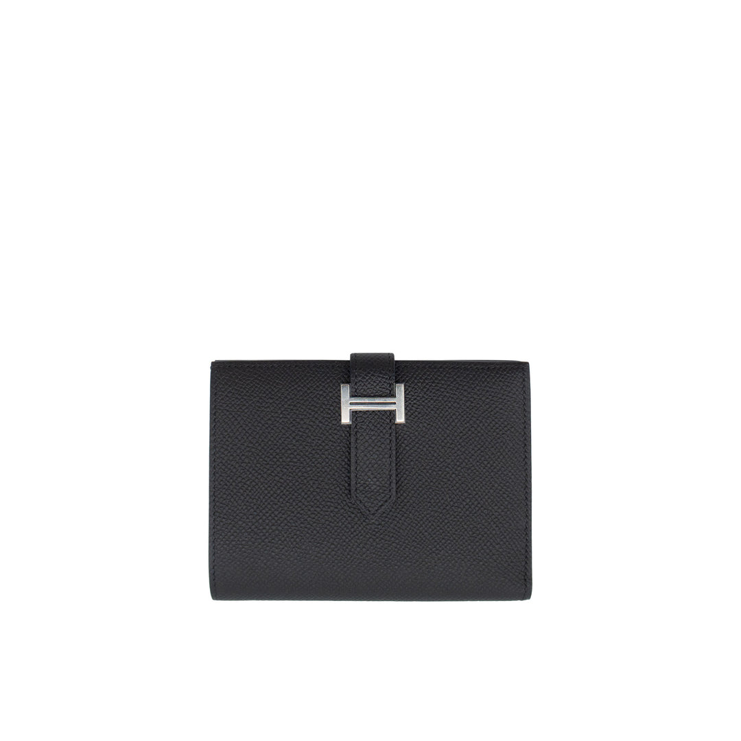 HERMES エルメス ベアンコンパクト ブラック エプソン シルバー金具 Y刻印