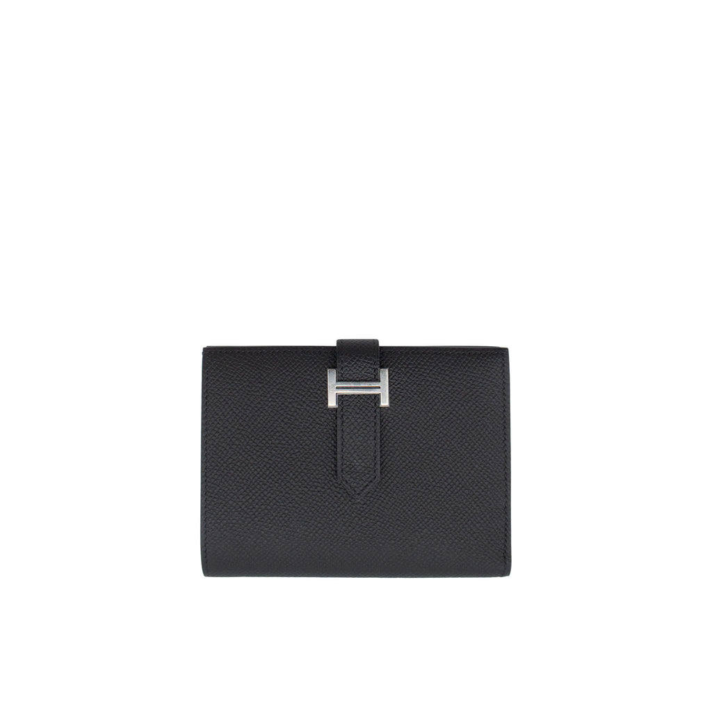 HERMES エルメス ベアンコンパクト ブラック エプソン シルバー金具 Y刻印