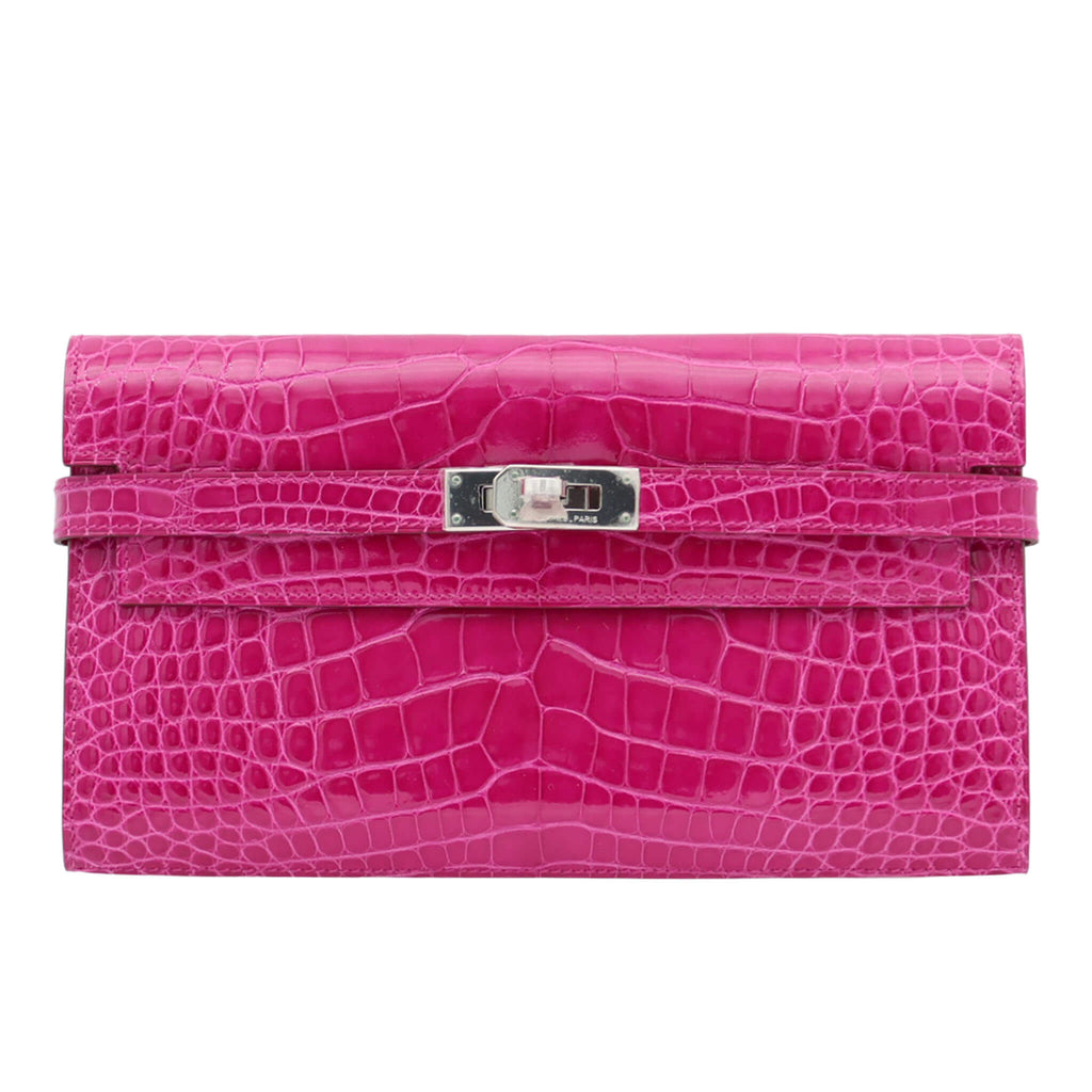 HERMES エルメス ケリーウォレット ローズシェヘラザード アリゲーター
