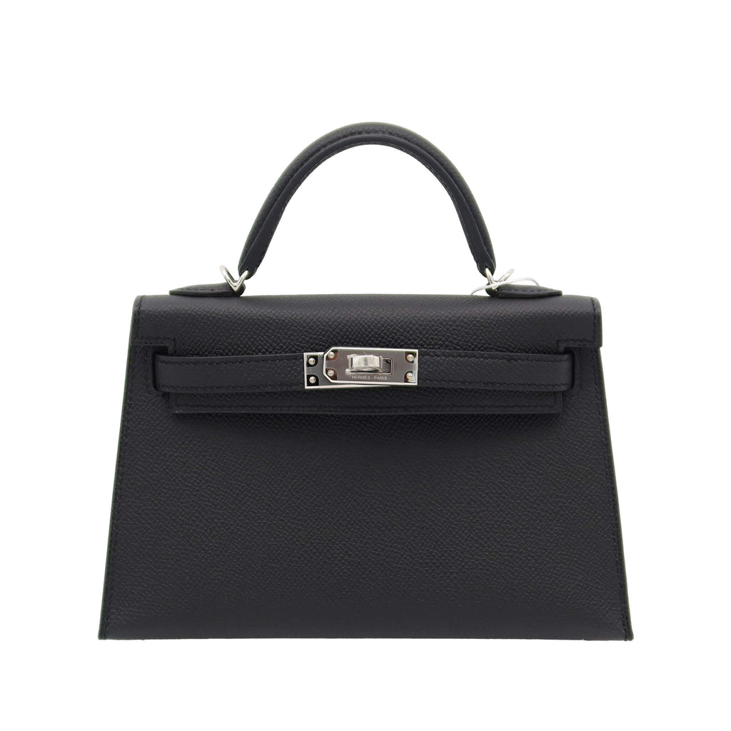 【希少・極美品】HERMÈS エルメス 2001年限定 ミニプレート エルメス ミニケリー ドゥ ブラック エプソン シルバー金具 K刻印 新品