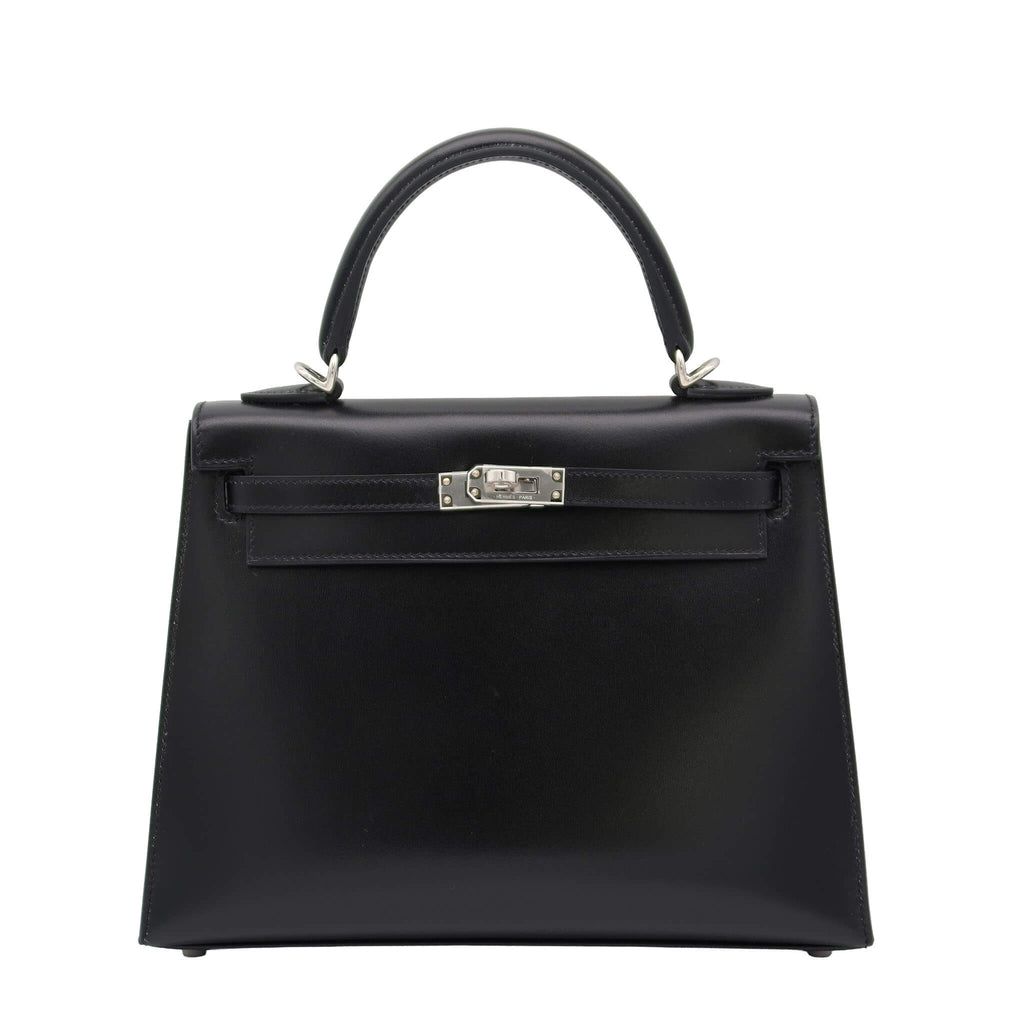 エルメス♥ケリー25　空箱 HERMES エルメス ケリー25 ブラック ボックスカーフ シルバー金具 G