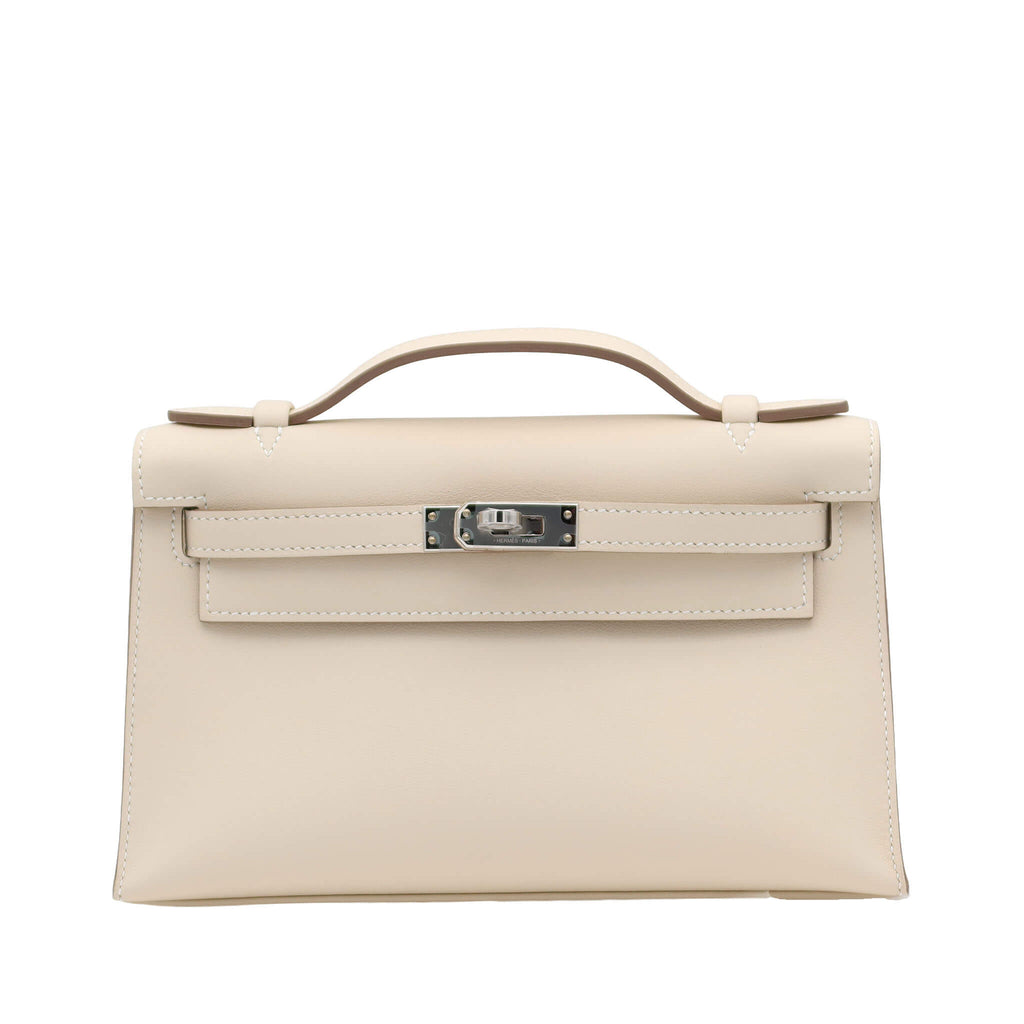 HERMES エルメス ポシェットケリー クレ スイフト シルバー金具 K刻印