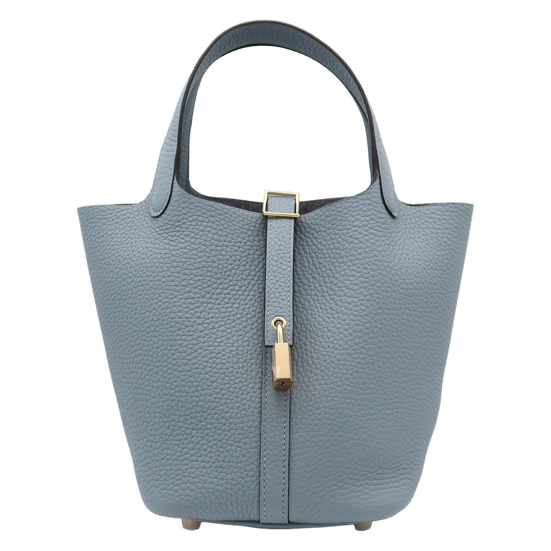 HERMÈS   Hermès Picotin 18 Gris PantinCraieGold HardwareStamp - GINZA CELIA