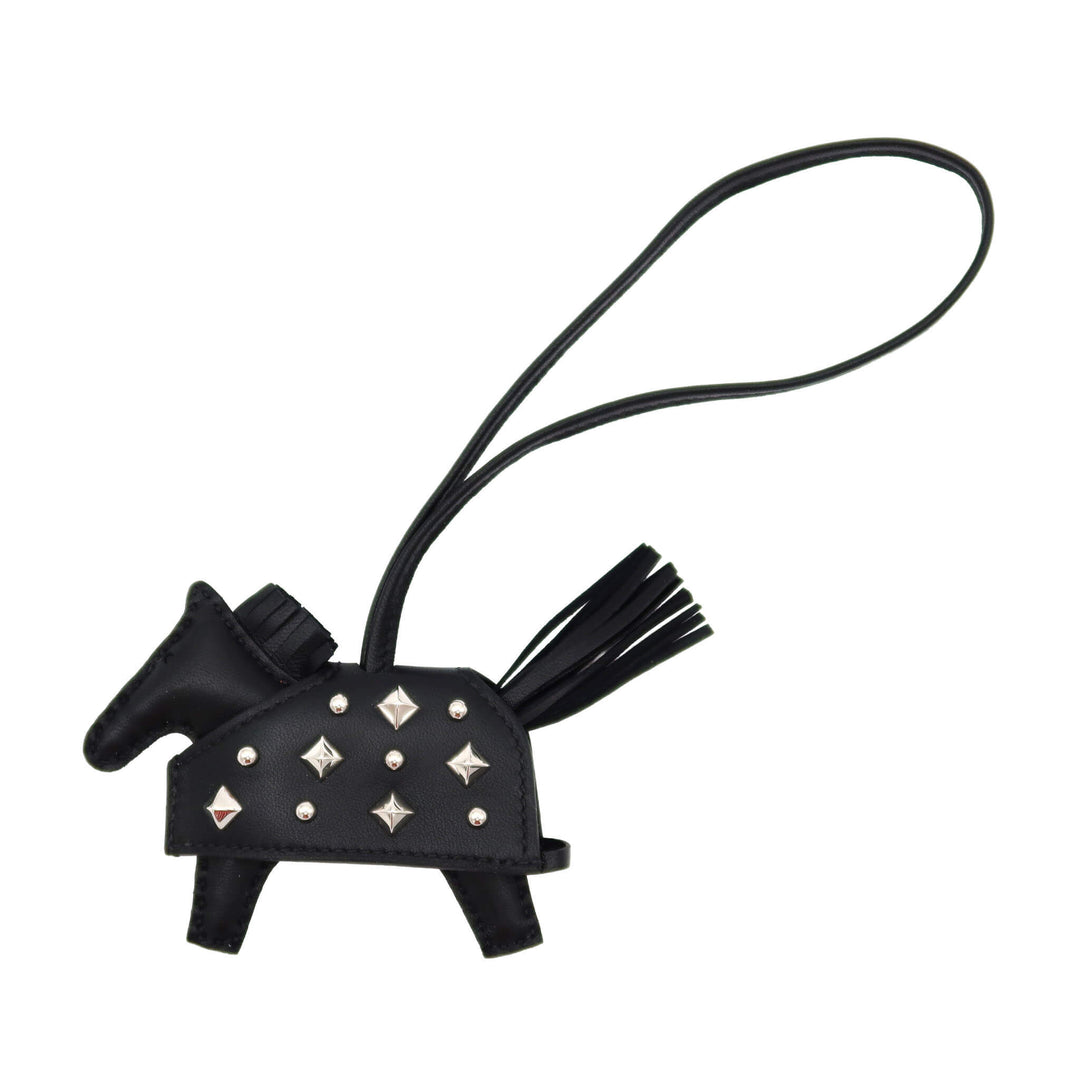 HERMÈS Bag Charm Rodeo Robeo Lock PM Studs Black ( Black ) Agneau Milo (Lamb)/Swift - GINZA CELIA