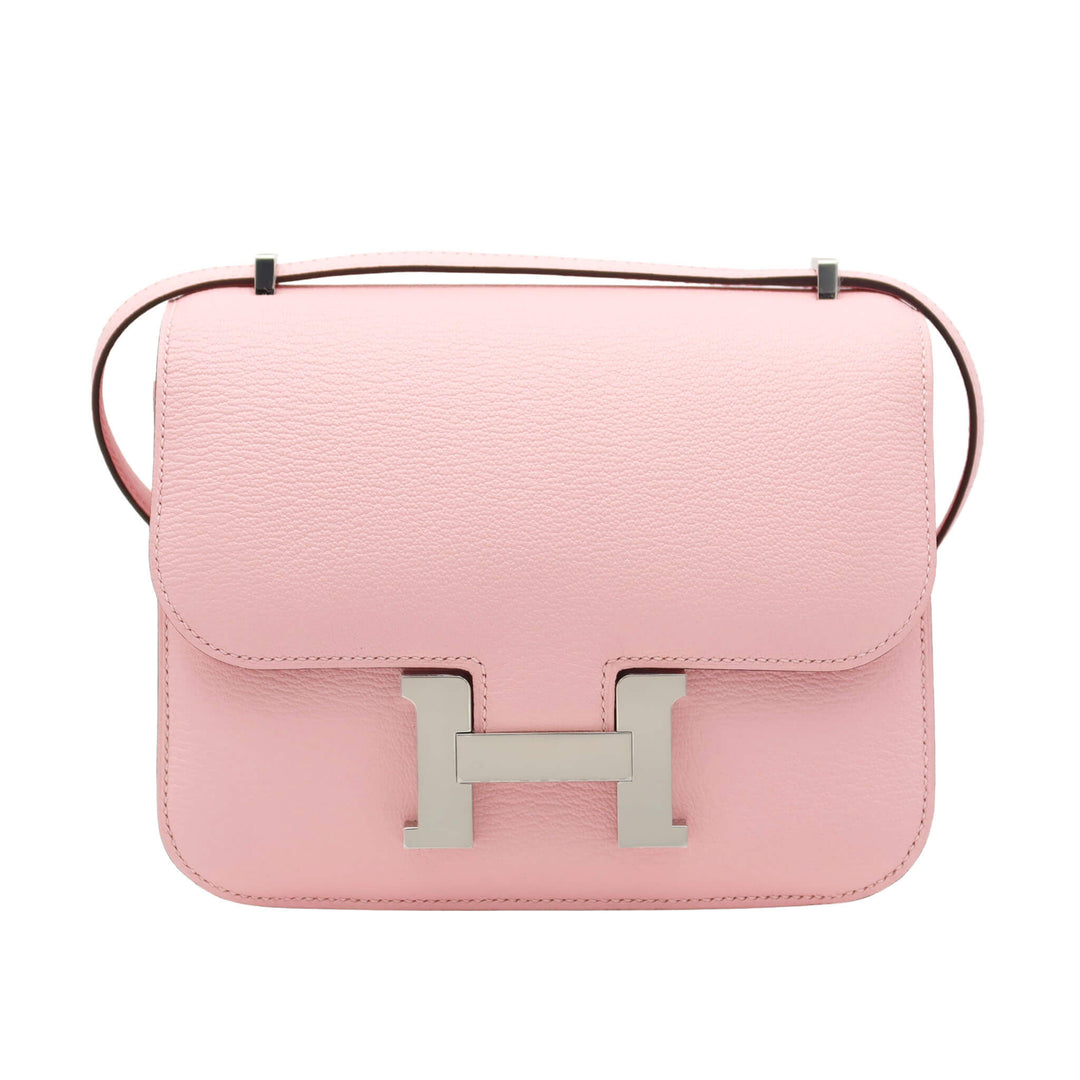 HERMES Constance Mirror 19 Rose Sakura Chèvre Mizo Palladium  Hardware K Stamp - GINZA CELIA