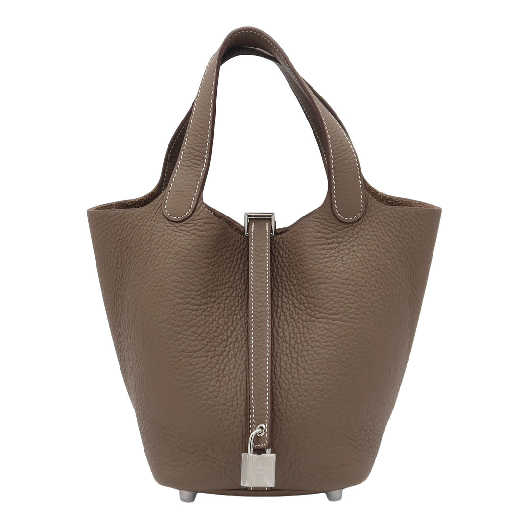 HERMES Picotin 18 EtoupeCraie Palladium  Hardware U Stamp - GINZA CELIA