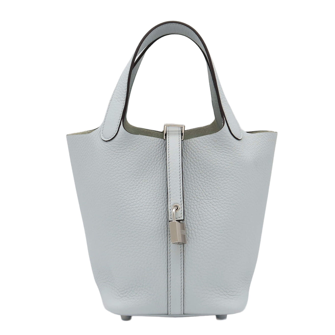 HERMES Hermès Picotin 18   Pale Blue CraiePalladium  HardwareStamp - GINZA CELIA