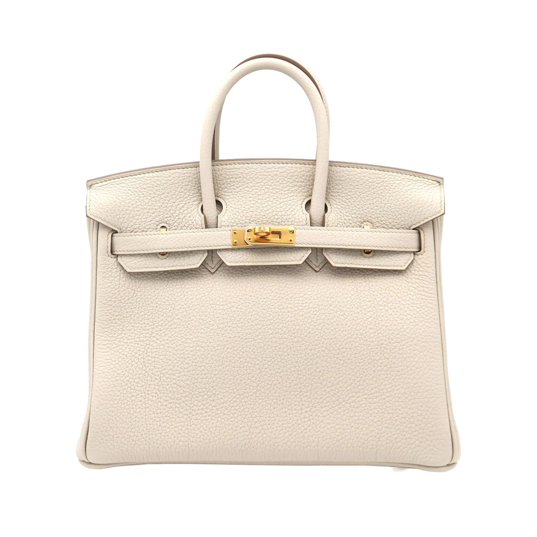 HERMES Birkin 25  Beton  Togo Gold Hardware B Stamp
