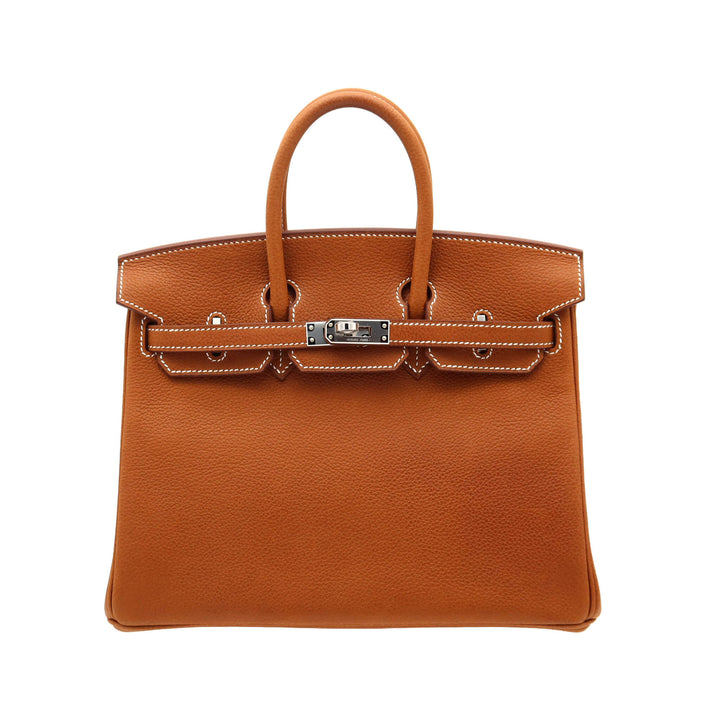 HERMES Birkin 25  Fourb Barenia Palladium  Hardware K Stamp