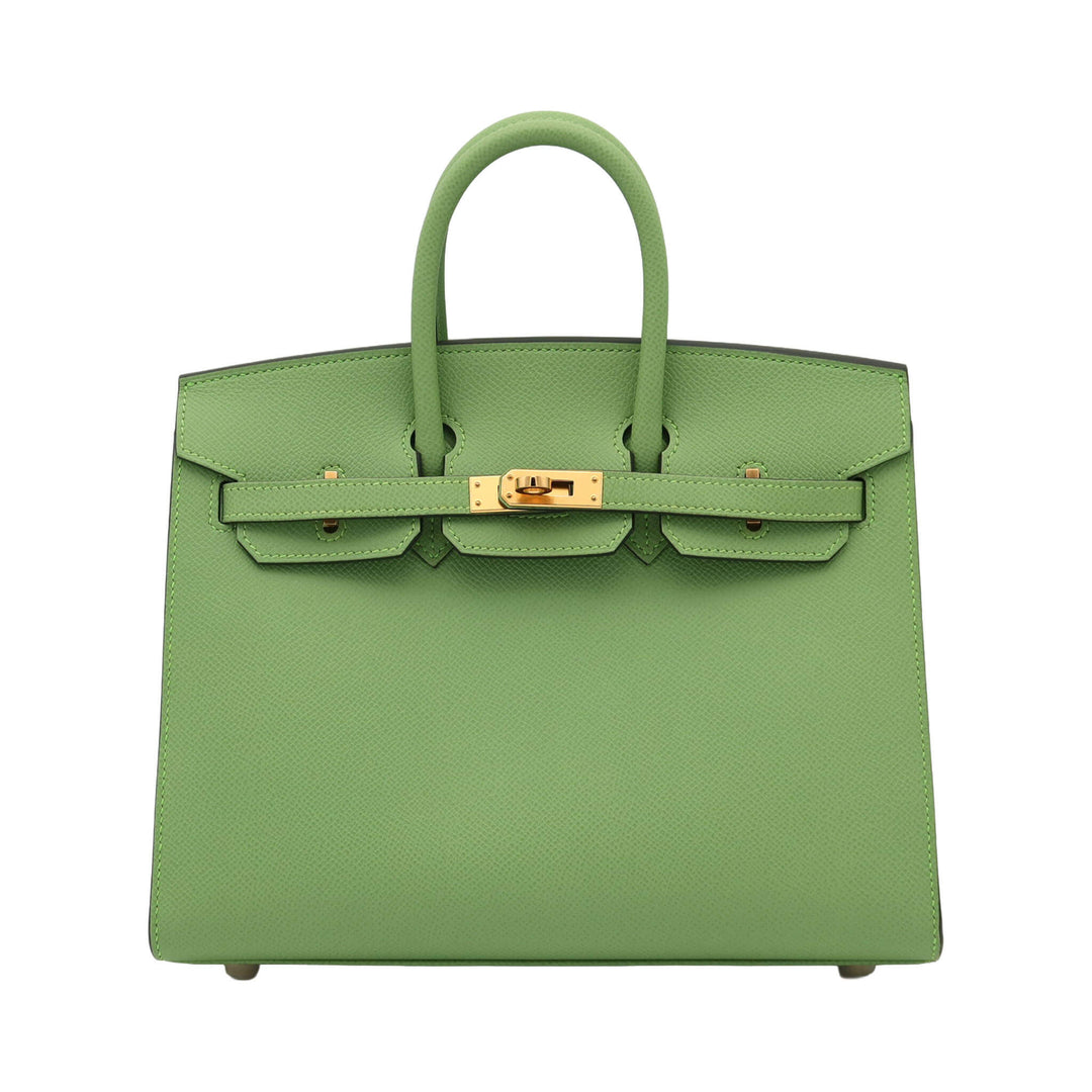 HERMES Birkin 25  Seiller Vert Criquet Epsom Gold Hardware Z Stamp - GINZA CELIA