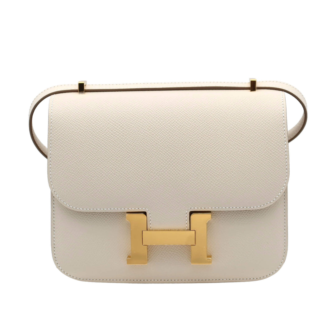 HERMES Constance Mirror 19 Craie Epson Gold Hardware W Stamp - GINZA CELIA