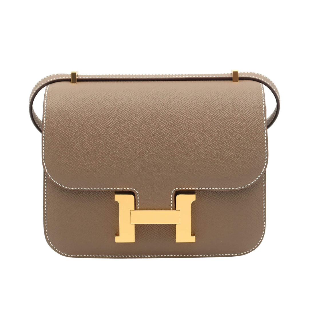 HERMES Constance Mirror 19 Etoupe Gold Hardware K Stamp - GINZA CELIA
