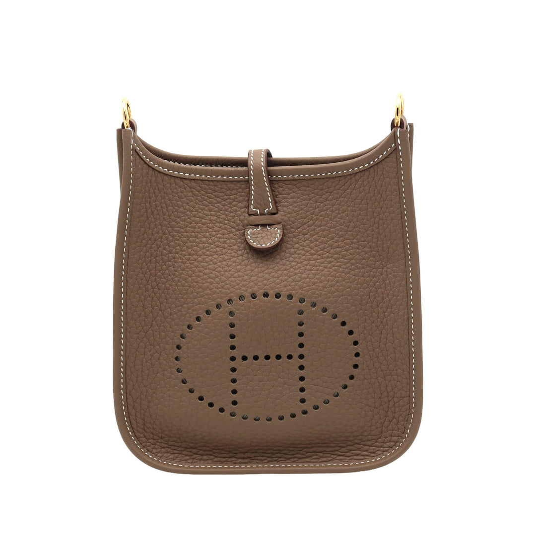 HERMES Evelyne TPM Etoupe Triomphe Craie CraieGoldStamp - GINZA CELIA