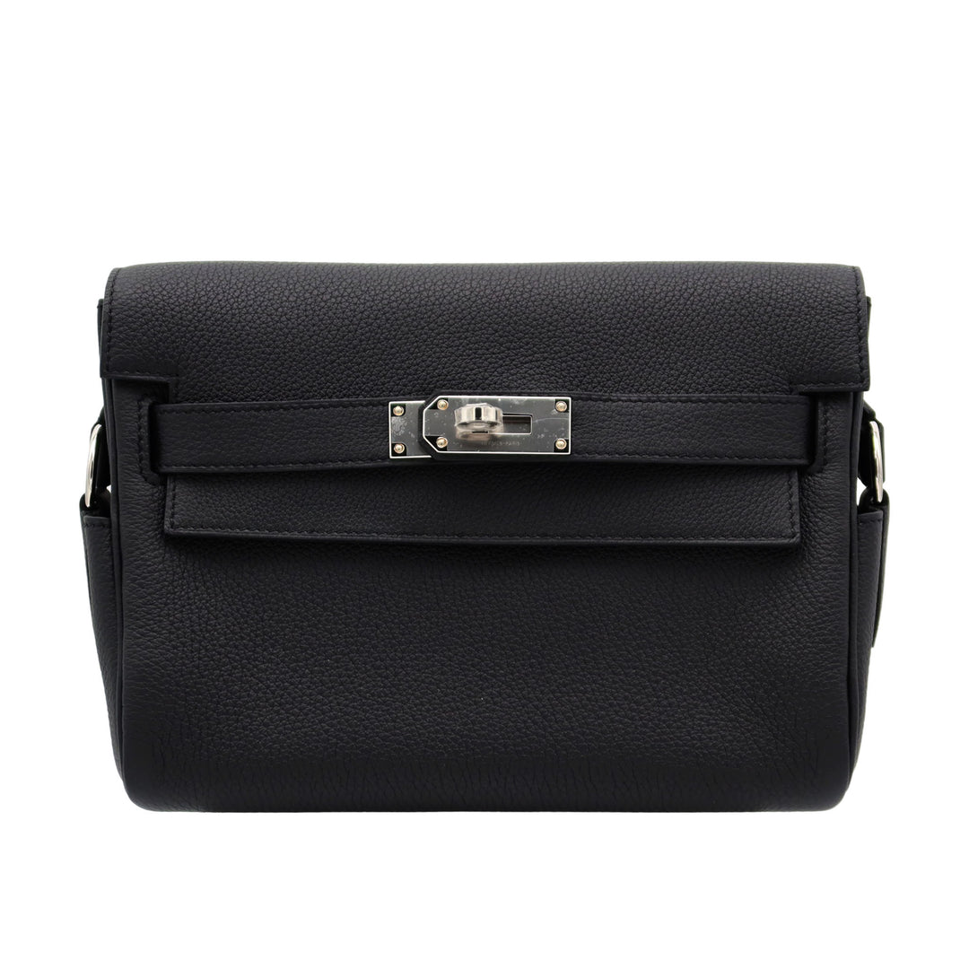 HERMES Kelly Messenger PM Black Togo Palladium  HardwareStamp - GINZA CELIA