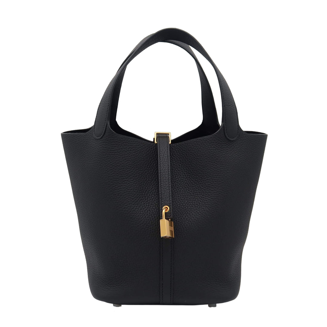 HERMES Picotin 22 BlackCraie Gold Hardware K Stamp GINZA CELIA