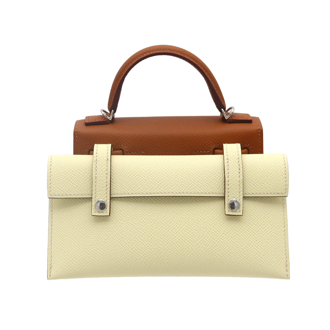 HERMES Kelly doll Pictogram Gold Bleu Zanzibar Orange Field Jaune Milton  Epson Palladium  Hardware K Stamp