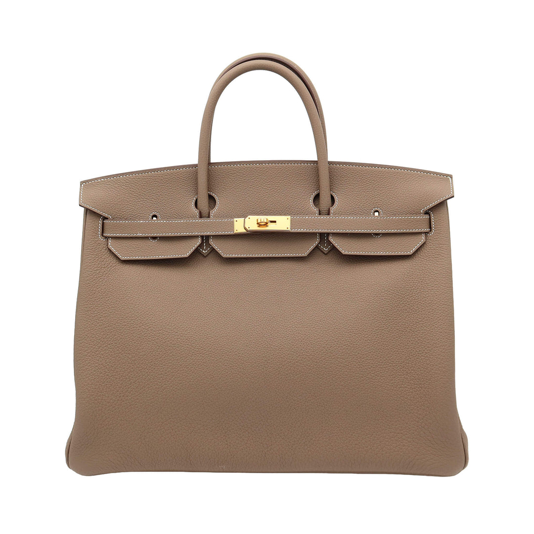 HERMES BirkinEtoupe Togo Leather Gold HardwareStamp - GINZA CELIA
