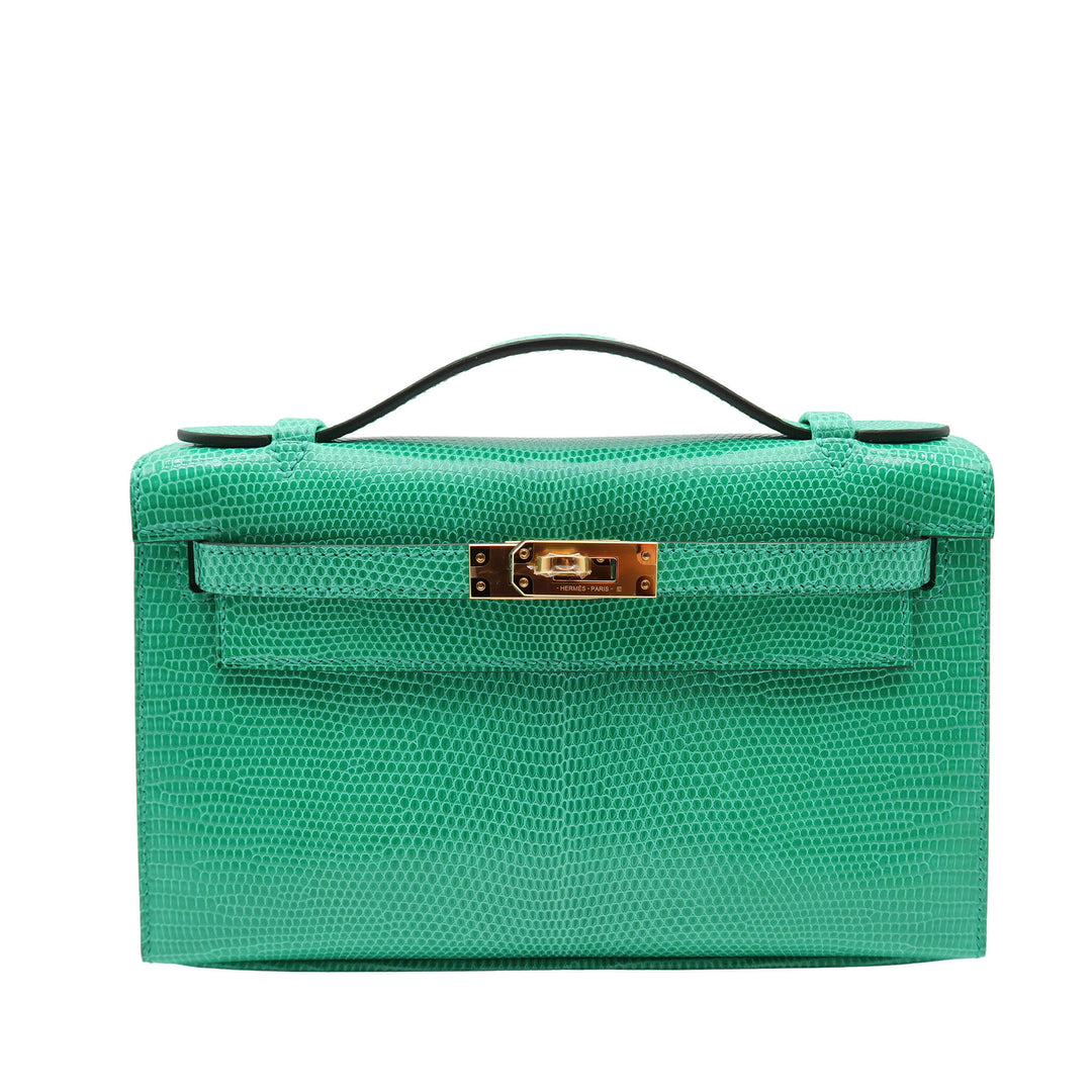 HERMES Pochette Kelly Kelly Pochette KellyGold HardwareStamp - GINZA CELIA